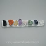 Set Selenit Bagheta plata cu pietre brute (chakre)