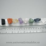 Set Selenit Bagheta plata cu pietre brute (chakre)