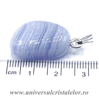 Pandantiv agat albastru dantela 