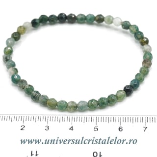 Bratara agat muschi rotund fatetat - 4 mm