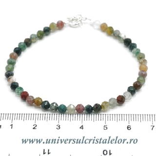 Bratara agat indian rotund fatetat - 4mm