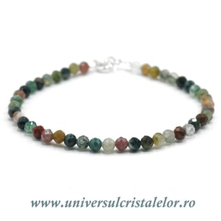 Bratara agat indian rotund fatetat - 4mm