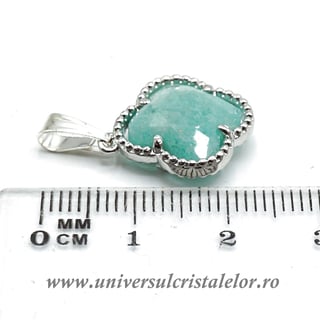 Pandantiv amazonit trifoi 