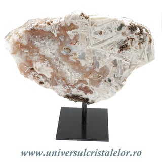 Ametist roz pe suport de metal mineral unicat m07