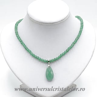 Colier cu pandantiv aventurin lacrima