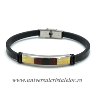 Bratara chihlimbar cu piele naturala