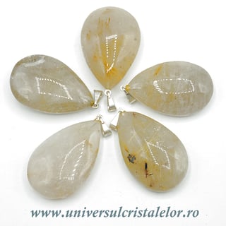 Pandantiv cuart rutilat lacrima