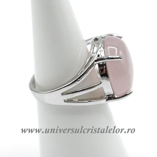 Inel cuart roz rotund reglabil m6