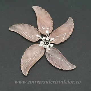 Pandantiv cuart roz aripa m1