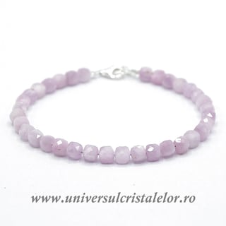 Bratara kunzit cub fatetat - 5 mm