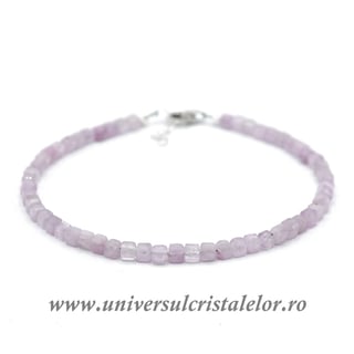 Bratara kunzit cub fatetat - 3,7 mm