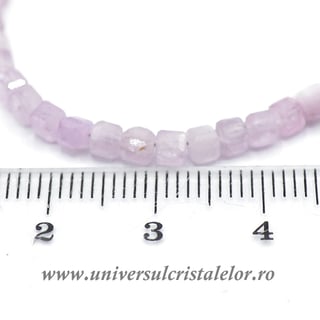 Colier kunzit cub fatetat - 3,7 mm