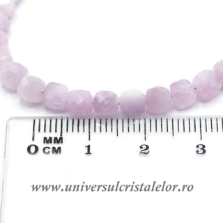 Colier kunzit cub fatetat - 5 mm