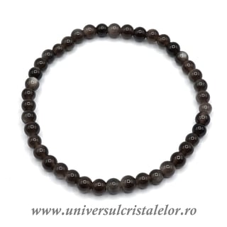 Bratara obsidian curcubeu 4mm