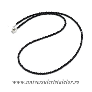Colier onix negru rotund fatetat - 2,5 mm
