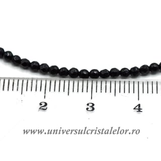 Colier onix negru rotund fatetat - 2,5 mm