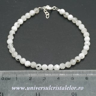 Bratara piatra lunii rotund fatetat - 4,5 mm