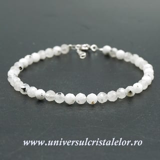 Bratara piatra lunii rotund fatetat - 4,5 mm