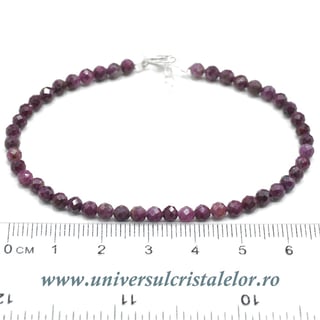 Bratara rubin rotund fatetat - 3,8mm