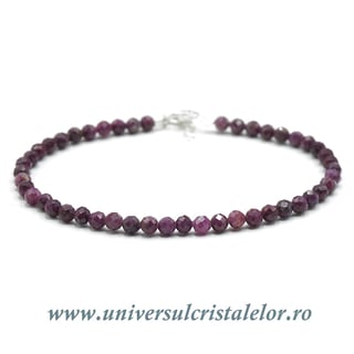 Bratara rubin rotund fatetat - 3,8mm