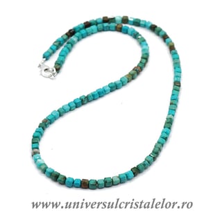 Colier turcoaz cub fatetat - 4mm