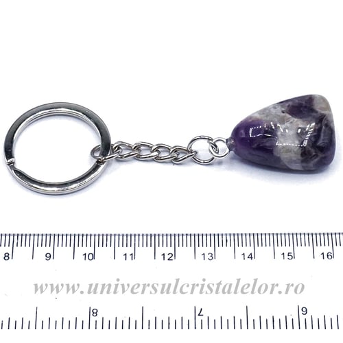 Breloc ametist chevron