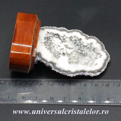 Felie ametist pe suport de lemn nimeral unicat m09