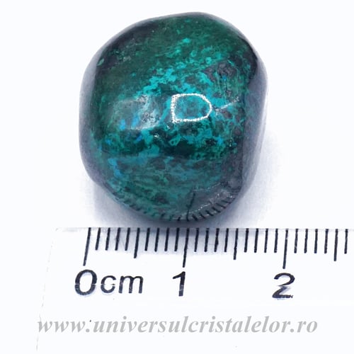 Cuprit cu malachit piatra rulata