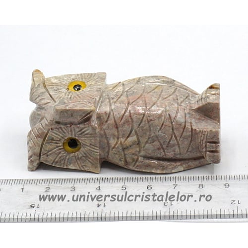 Figurina steatit bufnita 7 cm unicat m3
