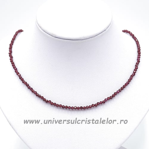 Colier granat rotund fatetat - 2,5 mm
