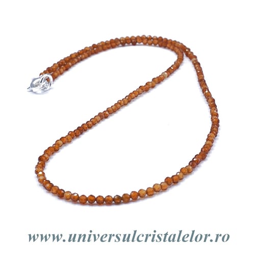Colier granat hessonit rotund fatetat - 2.2 mm