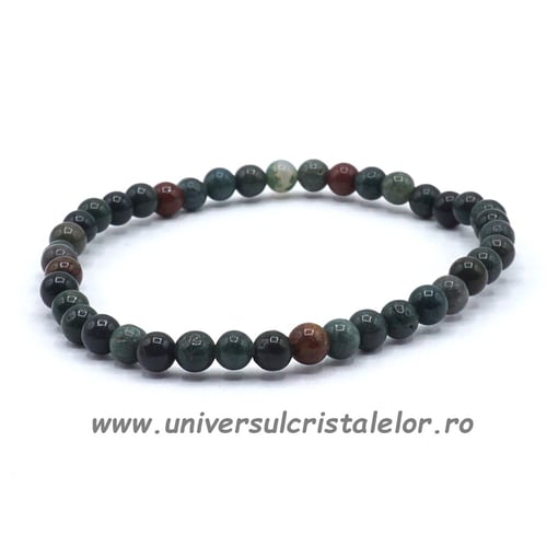 Bratara jasp heliotrop (piatra sangelui) 4 mm