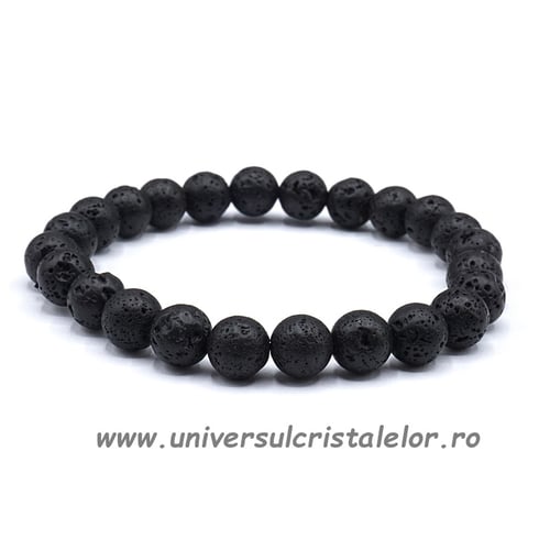 Bratara lava vulcanica rotunda - 8 mm
