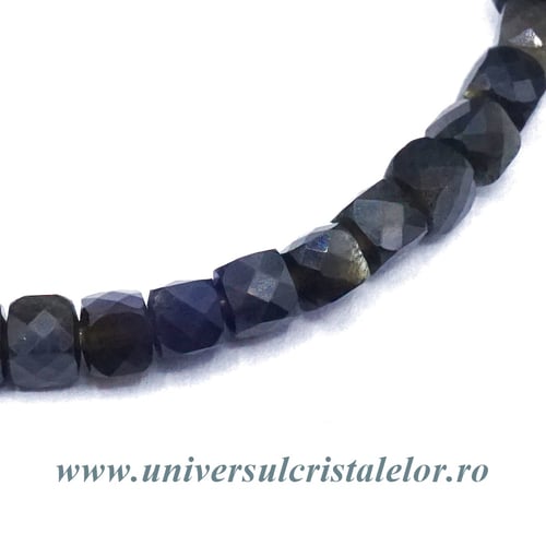 Bratara obsidian auriu cub fatetat - 5 mm