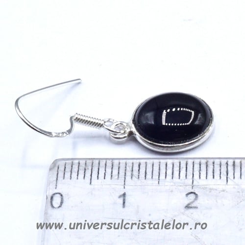 Cercei onix negru ovali