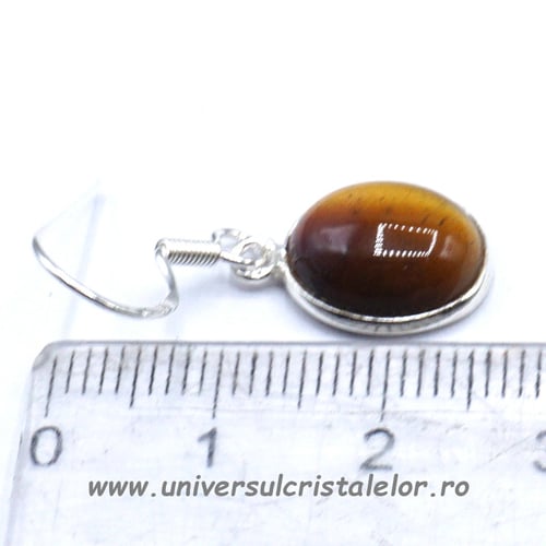 Cercei ochi de tigru oval