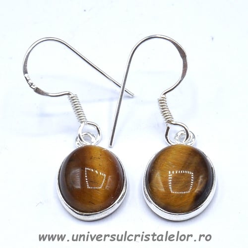 Cercei ochi de tigru oval