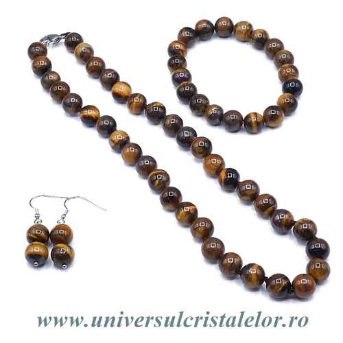 Set bijuterii ochi de tigru 10mm