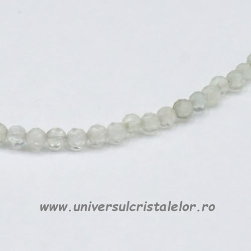 Colier prehnit rotund fatetat - 3 mm