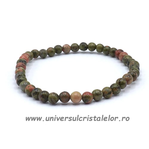 Bratara unakit rotund - 4 mm