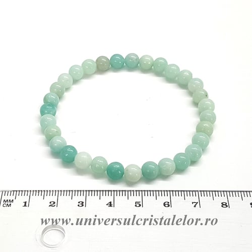 Bratara amazonit rotund - 6 mm