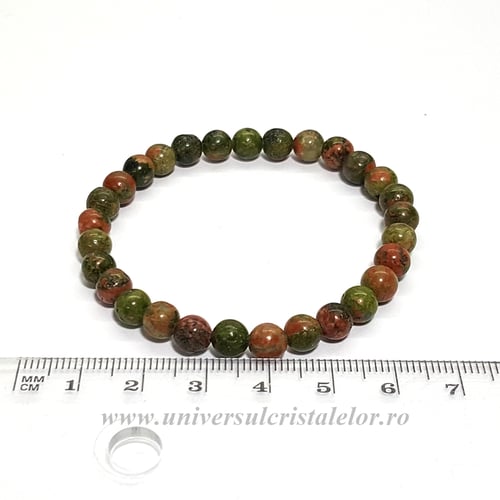Bratara unakit rotund - 6 mm