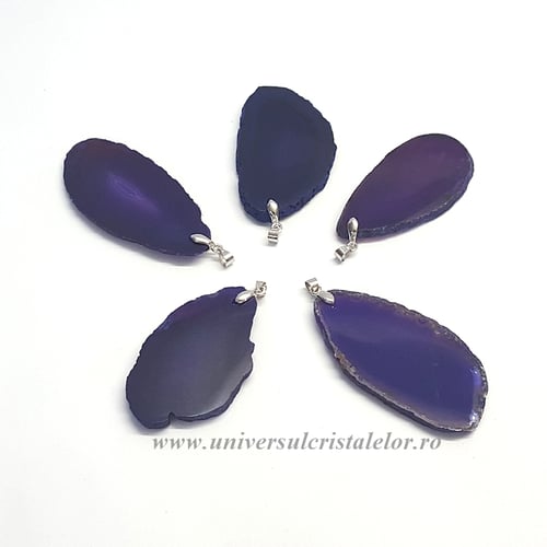 Pandantiv agat mov felie