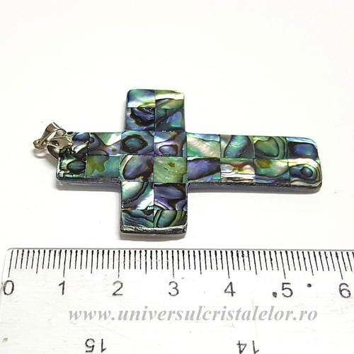 Pandantiv scoica paua cruciulita