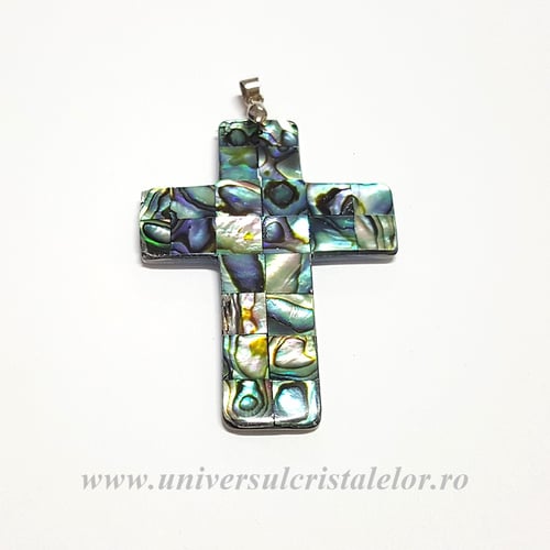 Pandantiv scoica paua cruciulita