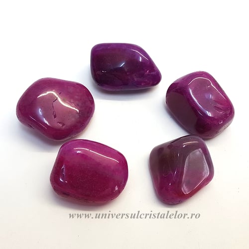 Agat roz piatra rulata