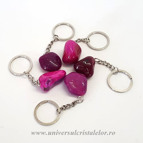 Breloc agat roz 