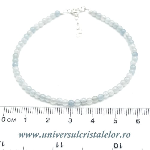 Bratara acvamarin rotund slefuit - 3,1mm