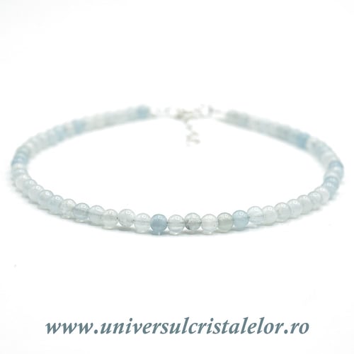 Bratara acvamarin rotund slefuit - 3,1mm