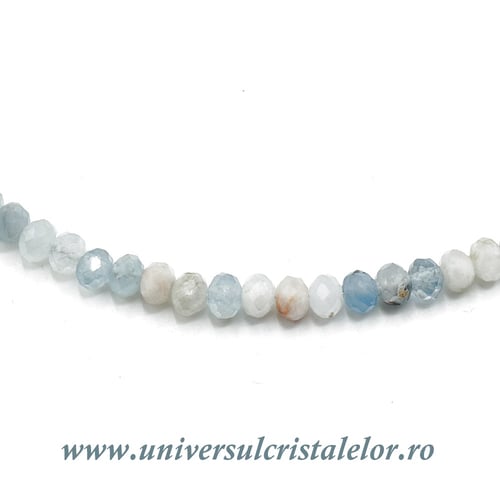 Colier acvamarin rondea fatetata 4.4mm